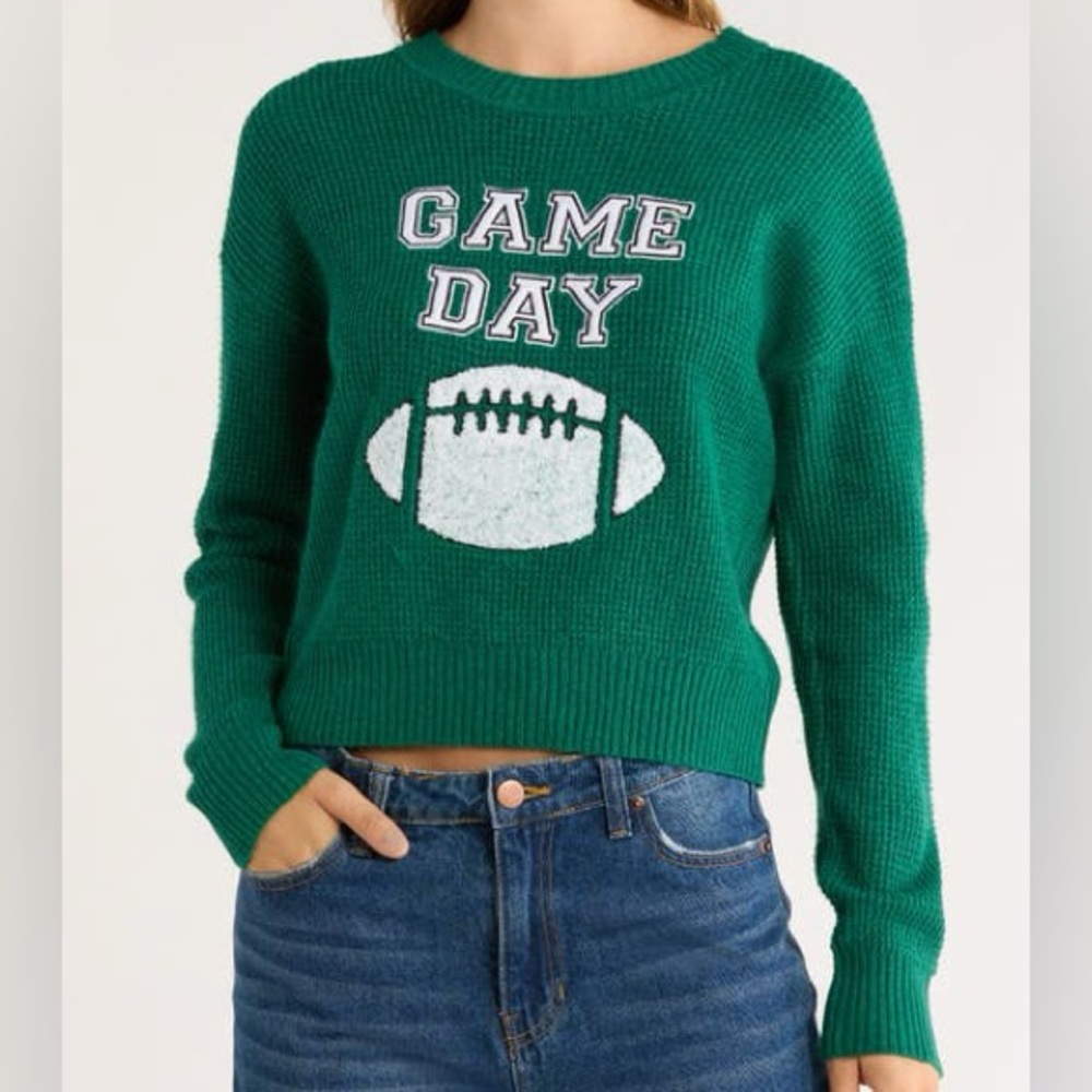 3/$25 ⭐️ Madden Girl Green Football Game Day Sweater